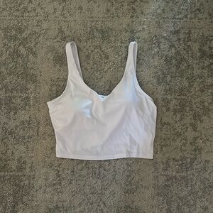 White Longline Crop Tank